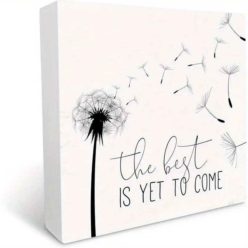 The Best is Yet to Come Wood Box Sign Desk Decor Home Office Cubicle Shelf Decoration 5x5 Inches
