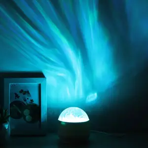 16-Color Magic Wave Lamp - USB-Powered Remote Control Night Light with Dynamic Modes, Dynamic Aurora and Flame Visual Effects, for Minimalist Bedroom Decoration, Christmas Parties