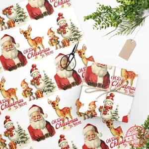 Vintage Christmas Wrapping Paper, Oh Deer Christmas Is Here, Christmas Reindeer Wrapping Paper, Christmas Gift Ideas, Wrapping Paper Rolls