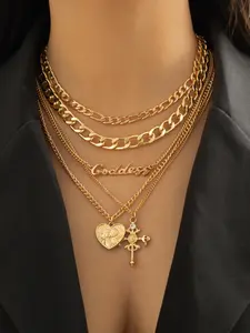 Vintage Layered Necklace, Fashion Jewelry for Party, Daily Clothing Decor, Trendy All-match & Exquisite Jewelry for Birthday Gift, Dangling Charms Necklace, Modern Versatile Accessories, Trendy Charm Necklaces