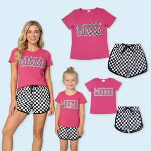 Adult Women Mama Letter Shirt Matching Shorts Mothers Day Gift Outfit
