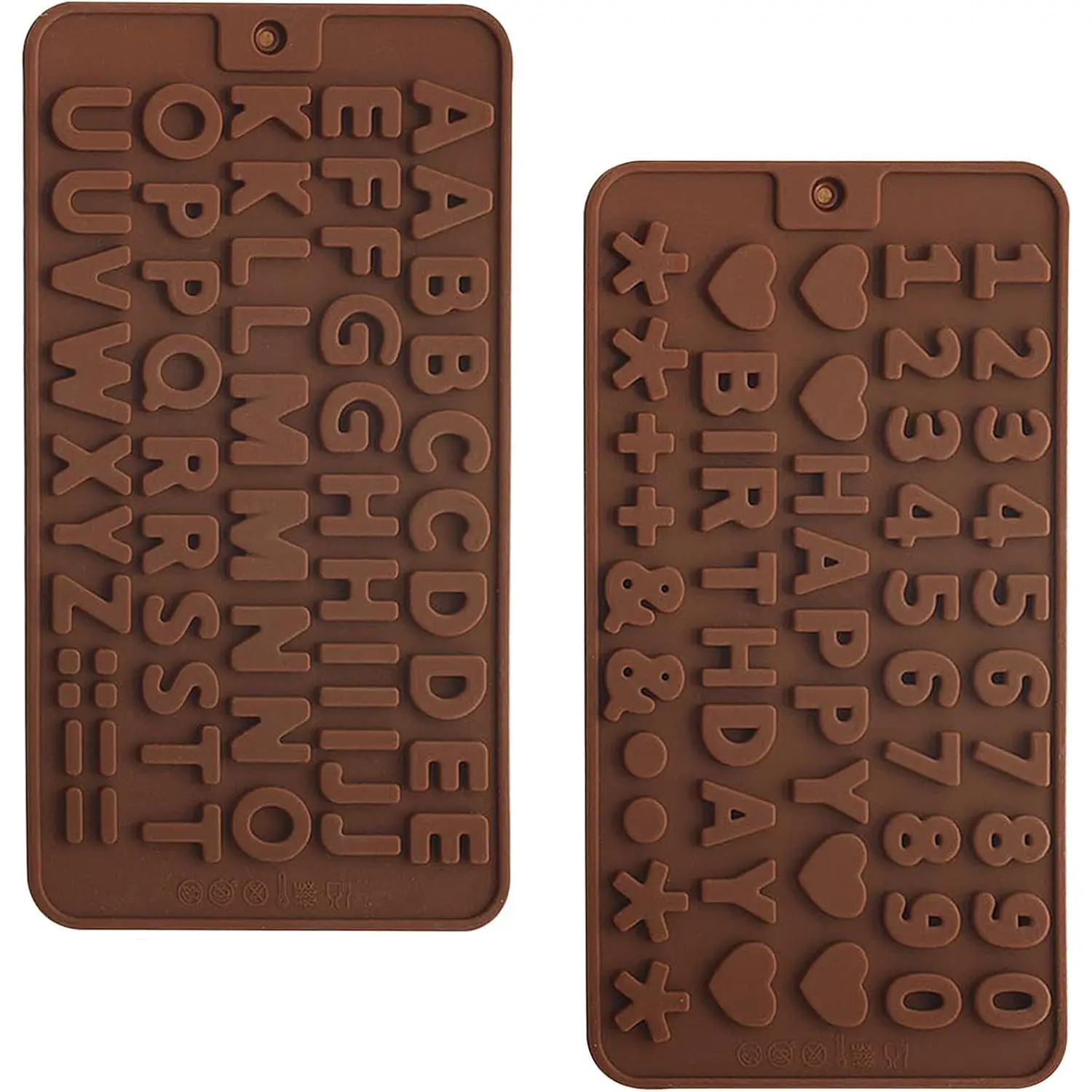 2 count Number Chocolate Molds and Letter Silicone Molds, kitchen utensils, cake cookies, ice cubes, chocolate  candy making products