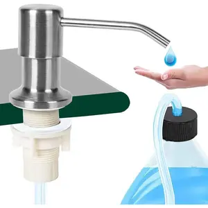 Soap Dispenser for Kitchen Sink(Brushed Nickel),Stainless Steel Countertop Dish Soap Dispenser Pump with Extension Tube kit