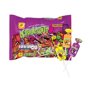 De La Rosa Aciduladito Mexican Candy Chewy Lollipop (50 Count) Snack Sweet Bonbon, Sweet, Chili, Dulces Mexicanos