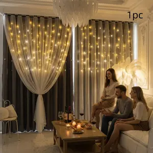 1pc Double Layer Star Cutout Blackout Curtains For Living Room High Blackout gray Thermal Insulated Privacy Protect Same Color Both Sides Easy Install