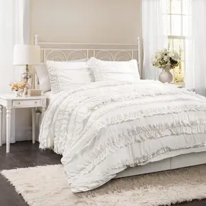 Lush Decor Belle 3 Or 4 Piece Comforter Set with Decorative Trim, Elegant Design