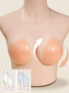 1 pair of silicone invisible bras, featuring a strap design with anti-slip material that effectively prevents sagging while providing lift, gathering, and support. Specially designed for wedding dresses, strapless gowns, invisible underwear, skirts, dress