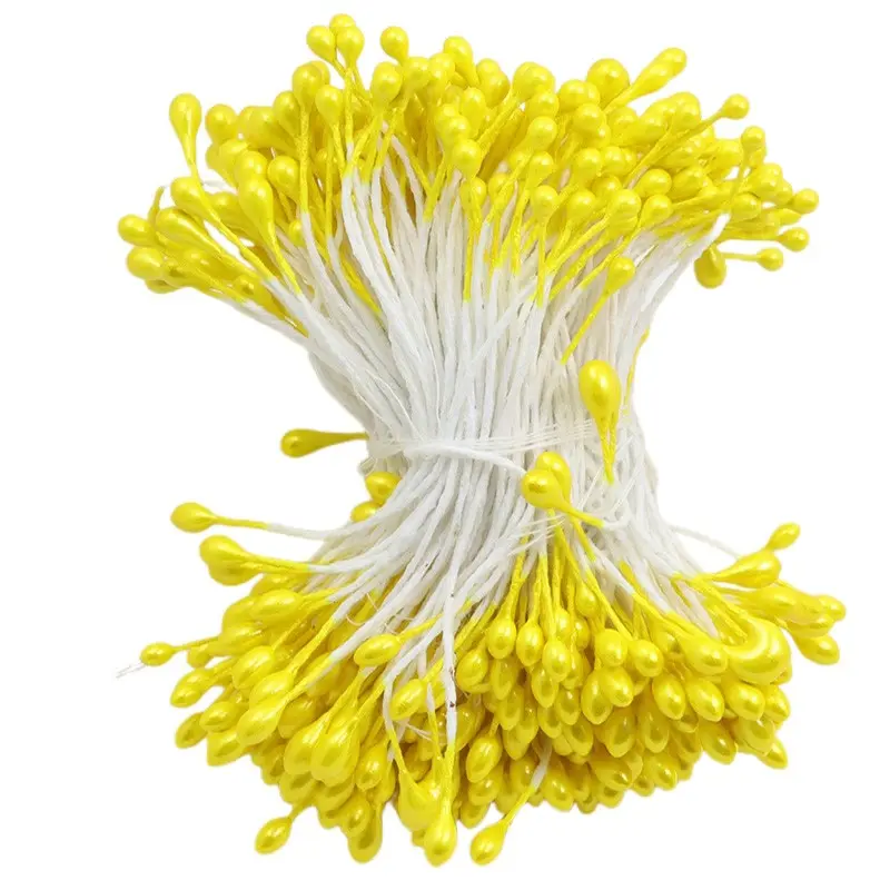 240pcs 3mm Pearlized Finish Dual-Head Flower Stamen Heart for DIY Craft Supplies, Artificial Flowers, Diy Fake Flowers, Floral Decorations, Flower Embellishments, Handmade Accessories, Ornaments