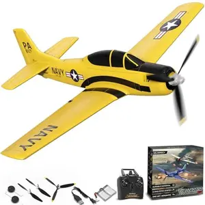 VOLANTEXRC RC Plane 4CH RC Airplane T28 Trojan with Aileron 2.4Ghz Remote Control Plane with Xpilot Self Righting&One Key Aerobatic for Adults 761-9 RTF