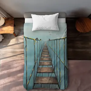 Begin Home Decor C1DCTXLWO8FG8M In the Jungle - Landscapes Brown Twin Size Extra Long Duvet Cover - Home Decor