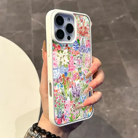 Magnetic Silicone TPU Phone Case for iPhone 17,16 E Pro Max,15 Plus,14,13,12,11,XS,XR - Aesthetic Coquette Floral Collage Accessories, Lightweight, Anti-Drop, Shockproof, Durable Protection Casing