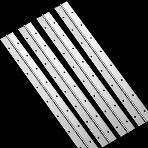 4PCS 18Inch Heavy Duty Stainless Steel Continuous Piano Hinges, Smooth Polished Folding Hinge, 0.04inch Leaf Thickness, 1.2inch Open Width