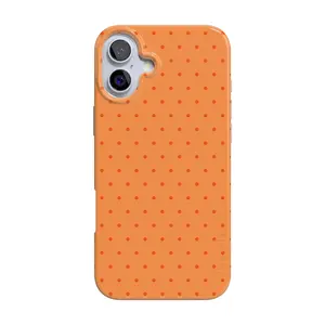 Casely iPhone 16 Case | On the Dot | Orange Polka Dot | Compatible with MagSafe | Classic Ultra Thin Design