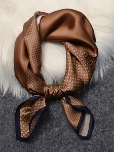 Women's Silk Scarf, Hair Band, Neck Gaiter, Head Wrap, Walnut Flower Silk Scarf, Soft Breathable Luxury Accessory