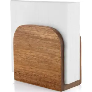 Acacia Wood Upright Napkin Holder for Table, Standing Napkin Dispenser for Kitchen Dining Room Party Cocktail Outdoor Use
