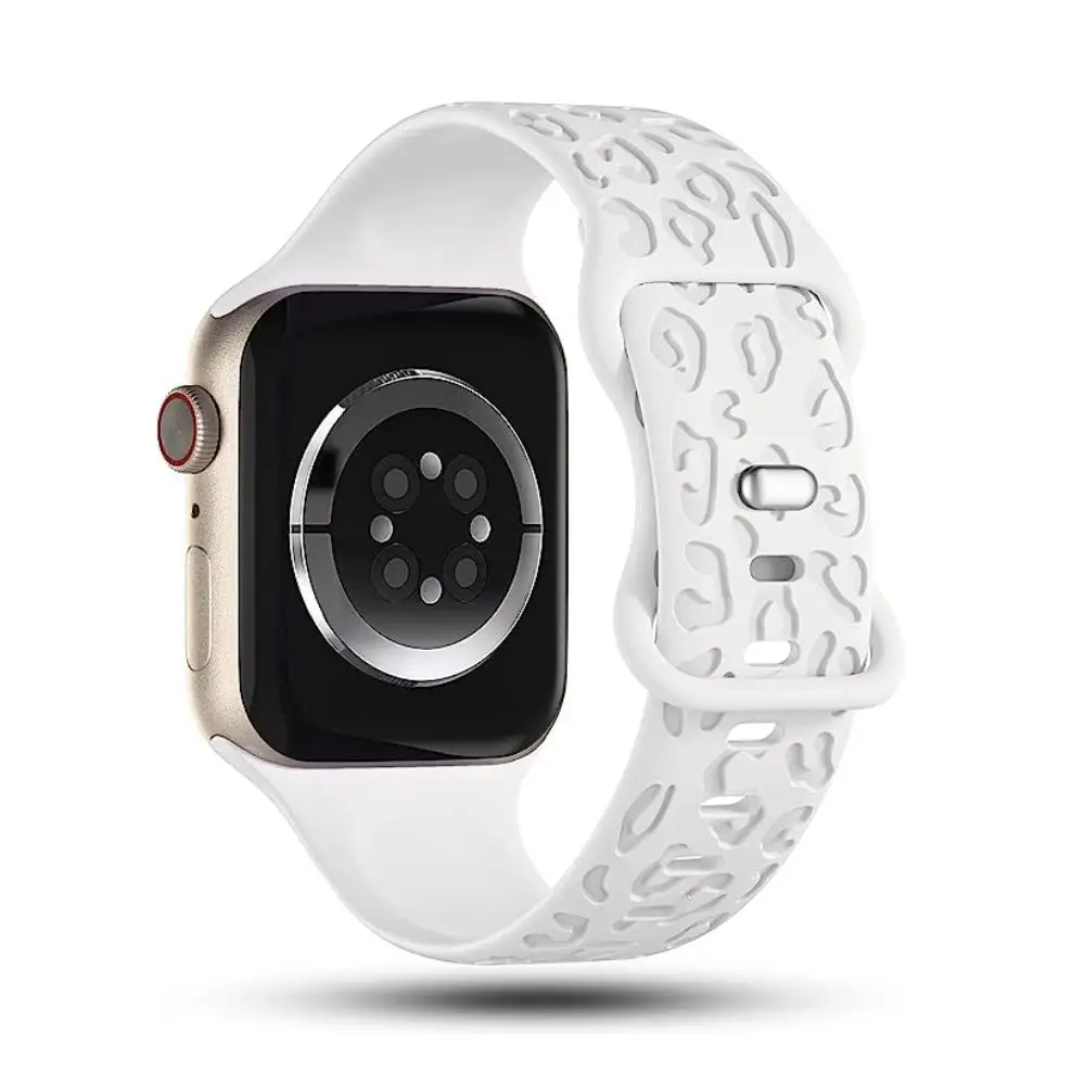 Fashion Soft Waterproof Comfortable Silicone Band (Band Only), Leopard Bohemian Design Pattern Compatible with iWatch Ultra Series SE 9/8/7/6/5/4/3/2/