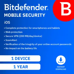 Bitdefender Mobile Security iOS & Android | 1 device | 1 year |iOS & Android