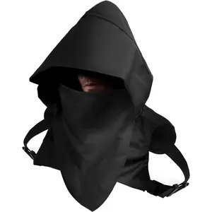 Ninja Rogue Call Hood Scarf Hooded Cape Hat with Adjustable Waistband for Everyday Wear Halloween Cosplay