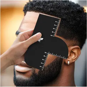 2Pcs Barber Accessories for Hairline Shaping, Enhancement Card for Barbers Reusable Color Spray Edge Line Up Tool for Barber Accessories with Measurement Indicators, Hairline Enhancement Spray for Men