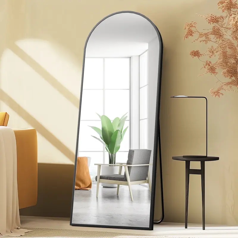CONCETTA 2 size Arched Full Length Mirror, Full Body Standing Mirror Floor Mirrors, Black