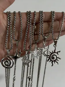 Punk Hip-Hop Necklace Set, Star Pendant Necklaces, Unisex Jewelry, Ramadan Gift, Mother's Day Present, Graduation Party Favors, Modern Versatile Accessories