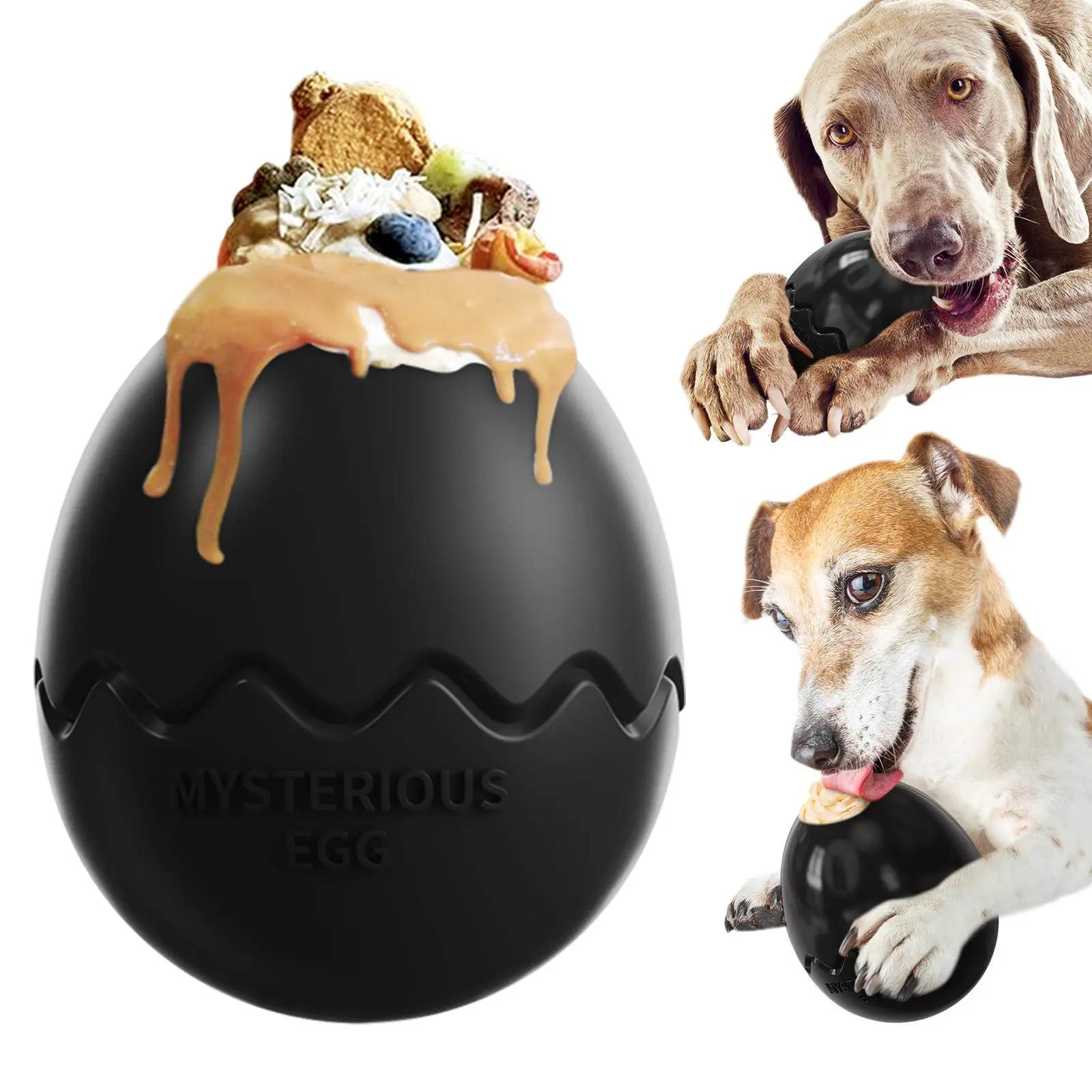 Pet Slow Feeder Egg Shaped Dog Chew Toy, 1 Count Pet Snack Dispenser, Dog Teething Toy, Interactive Dog Toy, Dog Treat Dispenser, Dogs Teeth Cleaning Toy