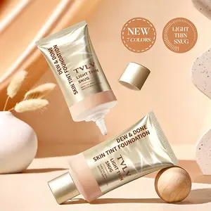 Lightweight Hydrating Liquid Foundation, Makeup with Dewy Finish, Waterproof Sweat-Proof Full Coverage, Long-Wear Moisture-Lock Skin-Plumping Formula for Dry Skin, Breathable Natural Luminous Base for Office Commute & Travel