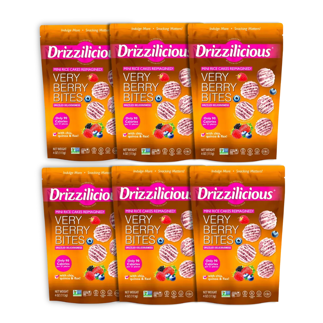 6 Pack - Drizzilicious Very Berry Sweet Mini Rice Cakes 4 oz