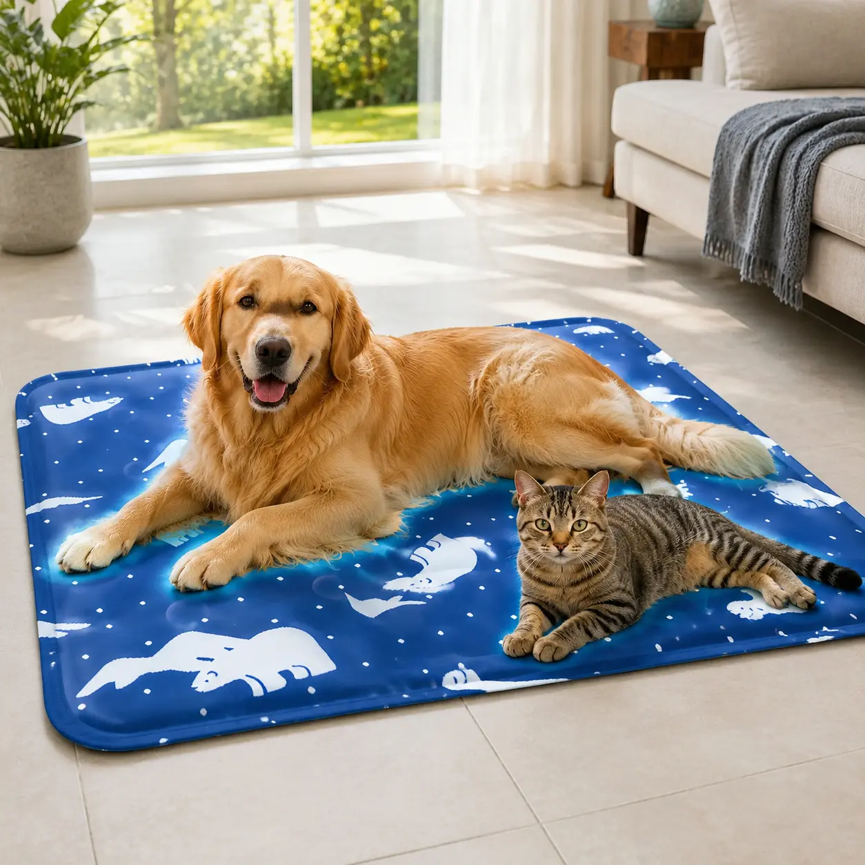 Dog Cooling Mat for Cats and Dogs, Pressure-Activated Gel Pad, No Electricity or Refrigeration, Medium or Large for Home, Crate and Car sohochic