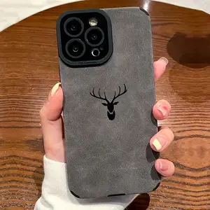 Durable Premium Black Deer Head Phone Case - Scratch-Resistant & Snug Fit for Iphone 16/16 Plus/16 Pro/16 Pro Max, 15/15 Plus/15 Pro/15 Pro Max, 14/14 Plus/14 Pro/14 Pro Max, 13/13 Pro/13 Pro Max, 12/12 Pro/12 Pro Max, 11/11 Pro/11 Pro Max