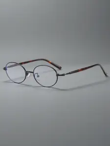 Caterside Vintage Oval Metal Frame Glasses, Light Blocking, Unisex Reading Driving Cycling Music Festival Wedding Photography Gift