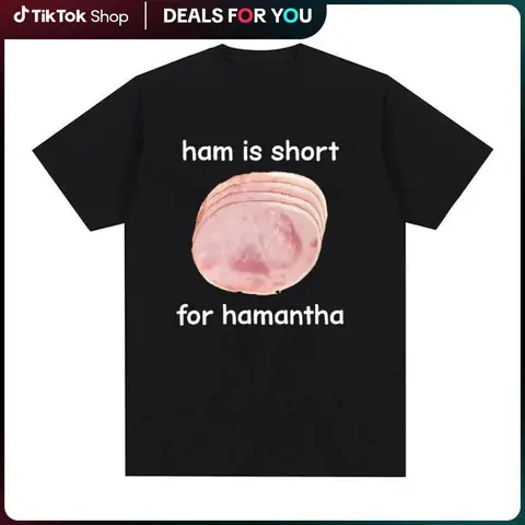 Oversized Graphic T-Shirt with Funny Hamantha Meme, Unisex Casual Short Sleeve Crewneck in a 100% Cotton Relaxed Fit Fabric