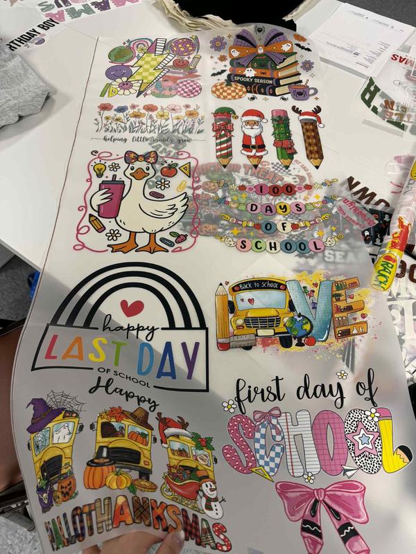 10 DTF Transfers Grab Bag - 10 Full-Color Designs for Hot/Cold Peel- Vibrant Colors for Creative Projects