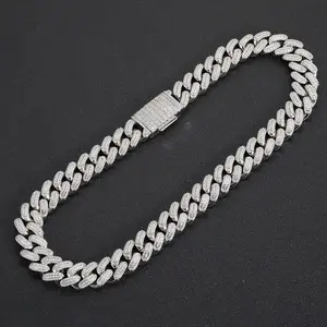 9231 Baguette Cut Full Iced Out Chunky Cuban Link Chain Hip Hop Heavy Street Statement Necklace summerwins