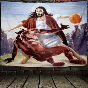 Basketball Tapestry Funny Wall Hanging Polyester Tapestry For Living Room Bedroom Office Home Room Party valentine's gift for bfwall decor flags
