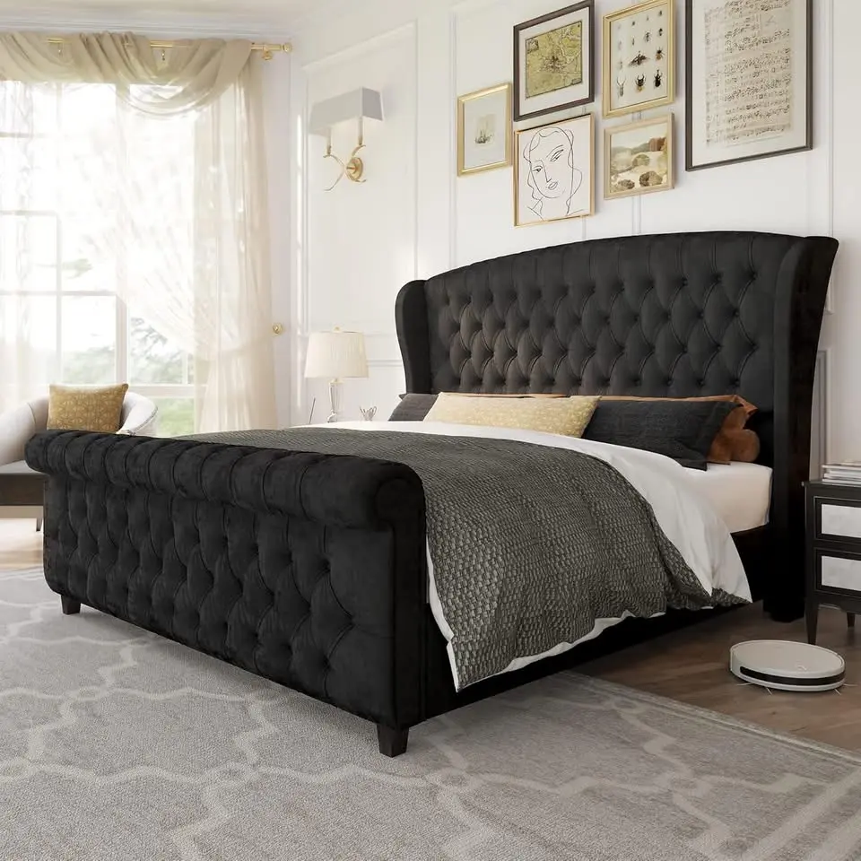 AMERLIFE Queen Size Platform Bed Frame