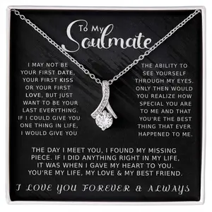 Love Knot Necklace for Future Mother-in-Law, Gold Plated Cubic Zirconia Pendant, Casual Anniversary Gift for Boyfriend's Mom with Adjustable 18-22" Chain
