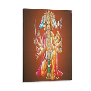 Panchmukhi Hanuman Poster Painting Wall Art Canvas Poster Bedroom Decor Sports Landscape Office Room Decor Gift Frames Ornaments Decoration Photo Artistic Print Frame-Style