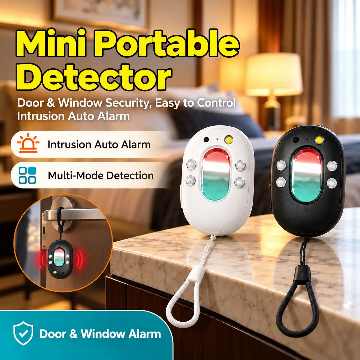 Portable Hidden Camera Detectors, GPS Tracker, Multi-Functional Vibration Sensor Bug & GPS Detector with Sensitivity, LED Emergency Light, 30H Working Time for Travel Car, Bathroom, Office, Hotel, Airbnb