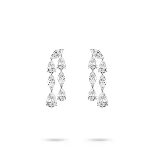 VAMERAY #6606 20 Carat In Each Multi-Cut Tiered Pear Cut Drop Earrings