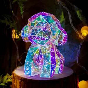 LED Teddy Dog Night Light, Colorful LED Glow Strip, Magic Light Effect, Kids Room Decor, Cute Small Lamp, Unique Gift, Spring Decoration