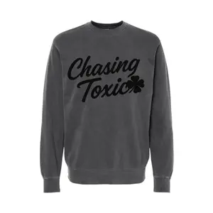 Chasing Toxic Dyed Crewneck Sweatshirt - Unisex Long Sleeve Cotton Blend Medium Fit Casual Wear