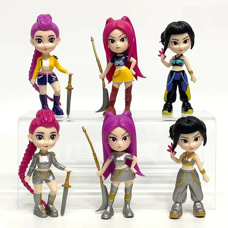 KPop Figurine Set 6-Piece Anime Model Toys for Home Collections Office Desk Display Perfect Gift for Boys and Girls