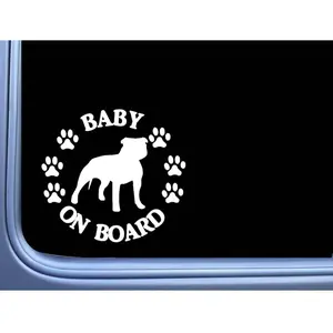 Baby on Board American Bully Uncropped L474 6" pitbull Sticker decal