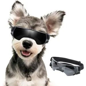 Dog Goggles for Small Dog Doggy Goggles with Adjustable Straps Anti-UV Doggie Sunglasses Windproof Eye Protection to Small Breed, Black