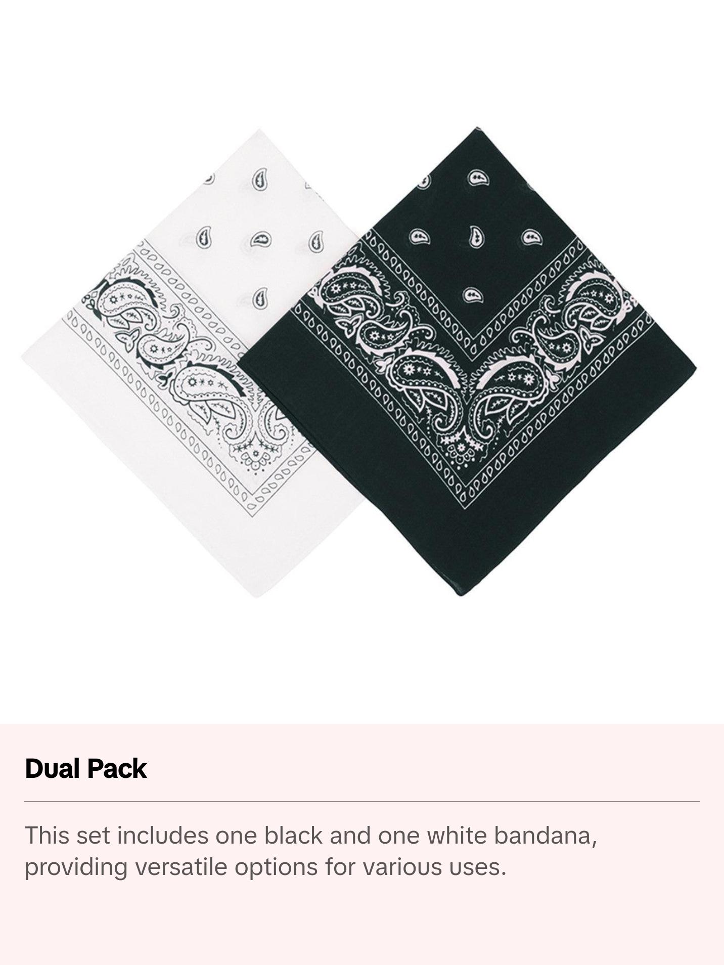 Cotton Bandana Black & White Duo Pack