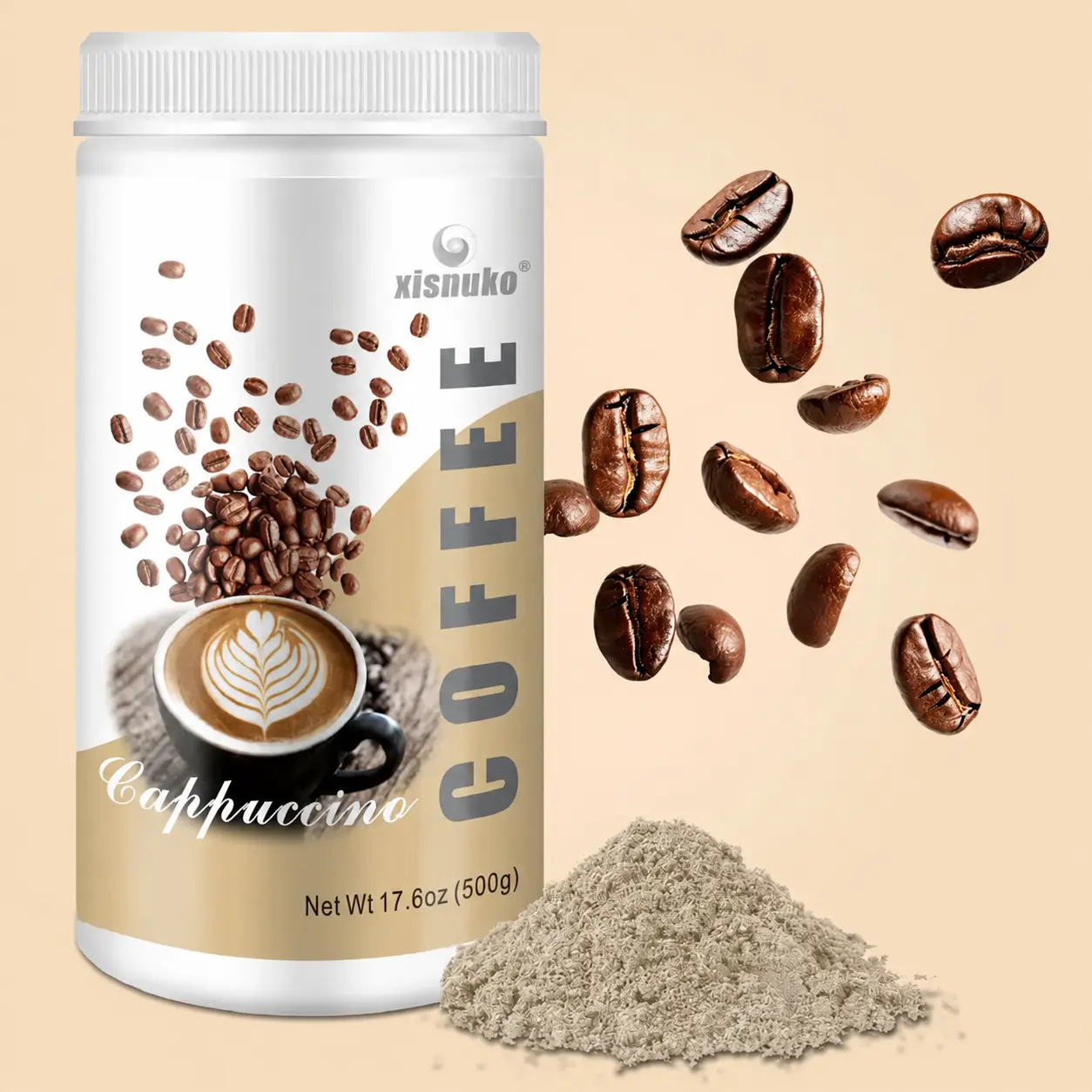 Coffee Cappuccino Flavor Beverage Creamy with L-Carnitine a Dietary Supplement Product macaboost