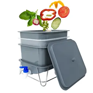 3 Tier Compost Bin Garden Nursery Yard Leaf Compost Bin Fertilizer Fermenter Bin Waste Compost Cans