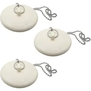 Tub Stopper with Chain (3 Pack) - Rubber Drain Cover - Drain Stopper for Kitchen, Bathtub, Shower, Sink & Laundry for 1 1/2 inch to 2 inch Drains,