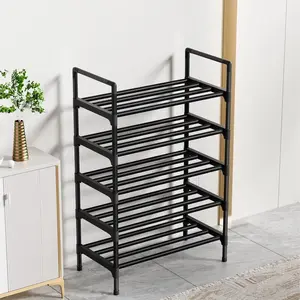 4 Layer Multi-Spec Shoe Rack Shelf, Space Saving Storage Organizer, Home Office Dormitory Use, Wall Closet Entrance Design